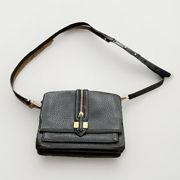 Rebecca Minkoff Handbags - Rebecca Minkoff Womens Black Mini Waverly Pebbled Leather Crossbody Bag
